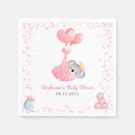 Servilleta De Papel Chica Koala Bear Rosa Baby Shower