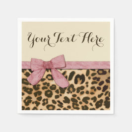 Servilleta De Papel Chica Leopard Print Baby Pink Bow
