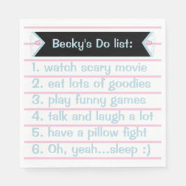 Servilleta De Papel Chica Llama Pajama Rosada Partida de cumpleaños