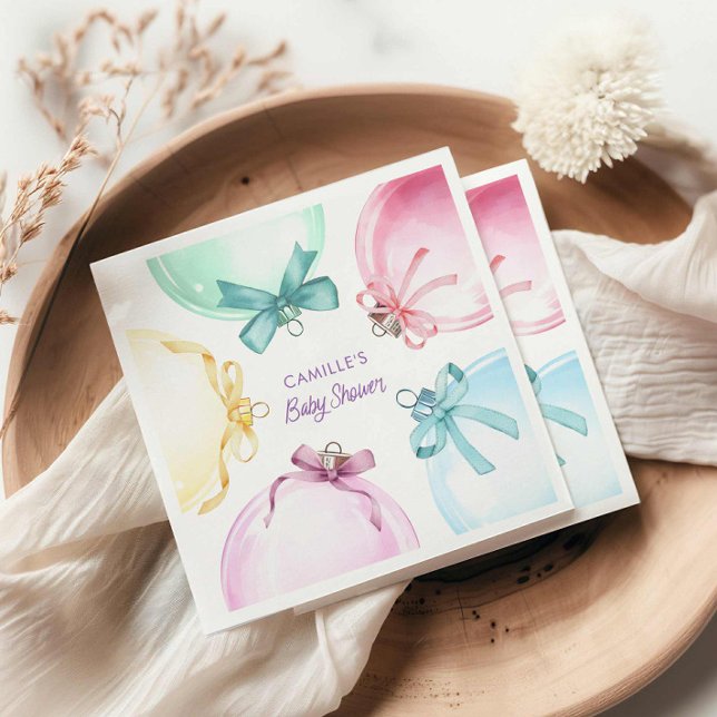 Servilleta De Papel Chica navidades Baby Shower (Cute winter baby shower paper napkins)