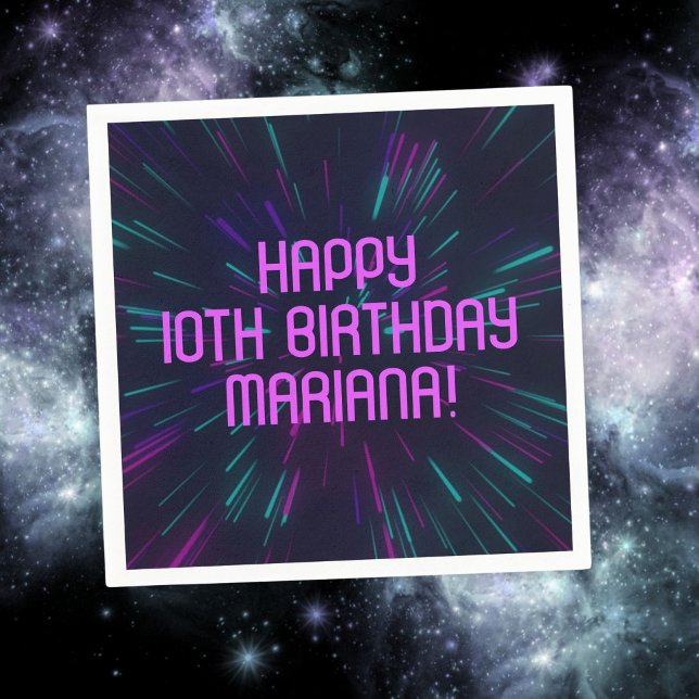 Servilleta De Papel Chica Neon Purple Pink Glow Fiesta (Subido por el creador)