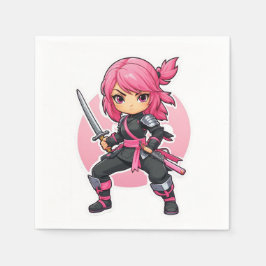 Servilleta De Papel Chica Ninja Rosa