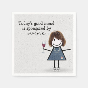 Servilleta De Papel Chica Palito con Vino y Zapatillas