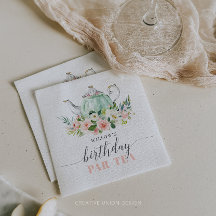 Chica personalizada Cumpleaños Fiesta de té con pe