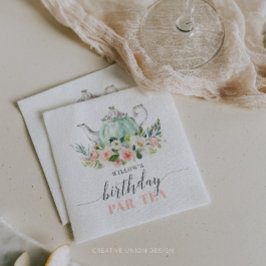 Servilleta De Papel Chica personalizada Cumpleaños Fiesta de té con pe