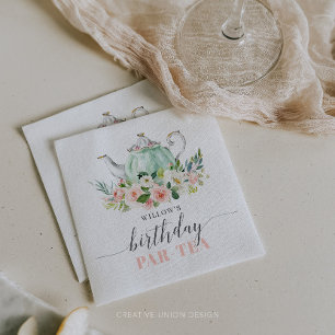 Servilleta De Papel Chica personalizada Cumpleaños Fiesta de té con pe