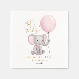 Servilleta De Papel Chica personalizado Globo rosa elefante lindo Baby