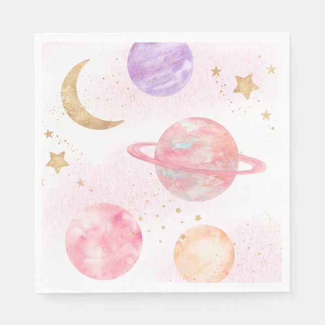 Servilleta De Papel Chica Pink Space Fiestas Napkins (Anverso)