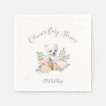 Chica Polar Bear Boy o Boy Baby Shower Napkins
