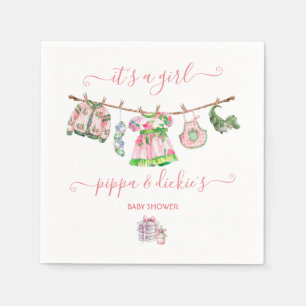 Servilleta De Papel Chica preppy clothesline Baby Shower