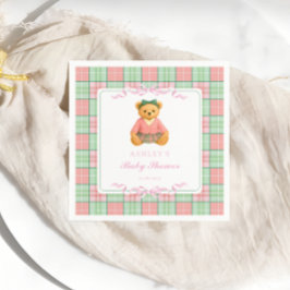 Servilleta De Papel Chica Preppy de Teddy Bear Baby Shower