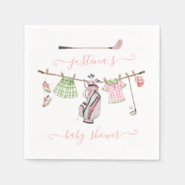 Servilleta De Papel Chica Preppy Golf Baby Shower Clothesline