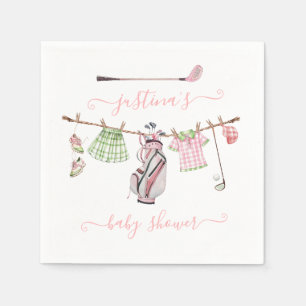 Servilleta De Papel Chica Preppy Golf Baby Shower Clothesline