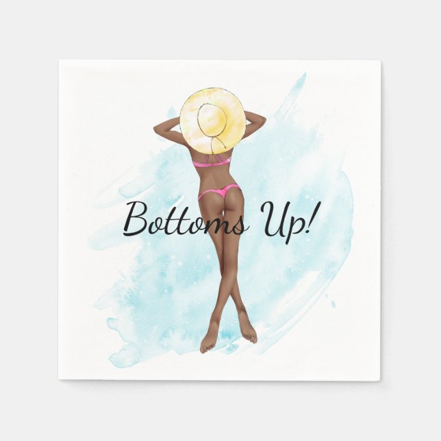 Servilleta De Papel Chica Retro Bikini Fiesta adulto (Anverso)