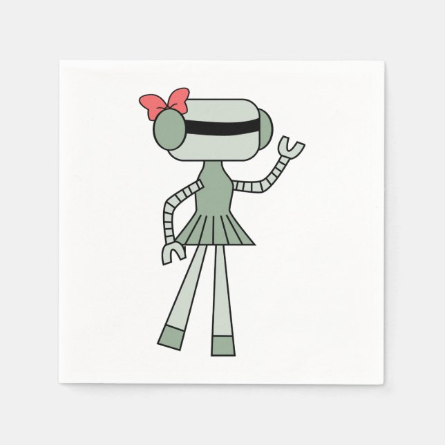 Servilleta De Papel Chica Robot Paper Napkins (Anverso)