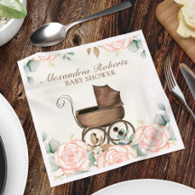 Chica rosa Baby Shower Personalizado floral