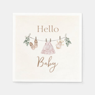 Servilleta De Papel Chica rosa Boho Ropa de bebé