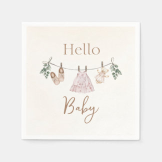Servilleta De Papel Chica rosa Boho Ropa de bebé