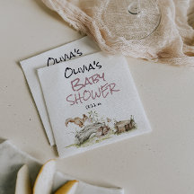 Chica Rosa Bosque Animal Silvestre Baby Shower