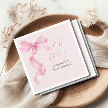 Chica Rosa Bow Oh Baby Shower