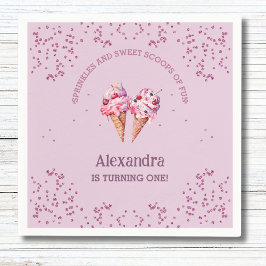 Servilleta De Papel Chica Rosa Lilac Scoop Crema de hielo Primer Fiest