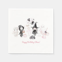 Chica rosa pastel cumpleaños halloween