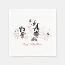 Servilleta De Papel Chica rosa pastel cumpleaños halloween