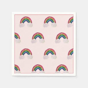 Servilleta De Papel Chica rosado Cumpleaños Arcoiris