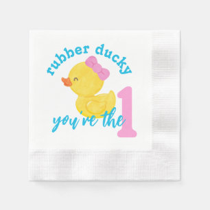 Servilleta De Papel Chica Rubber Ducky Eres el primer cumpleaños