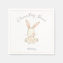 Servilleta De Papel Chica Rubor Bunny Rosa Baby Shower