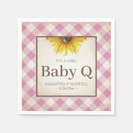 Servilleta De Papel Chica Rústico Amarillo Girasol Baby Q