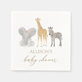 Servilleta De Papel Chica Safari Animals Baby Shower