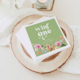 Servilleta De Papel Chica salvaje de primer cumpleaños