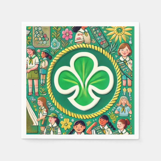 Servilleta De Papel Chica Scout felicitaciones por el premio Star Car (Anverso)