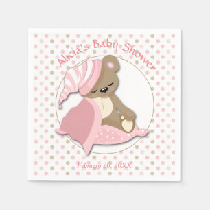 Servilleta De Papel Chica soñoliento Baby Shower del oso