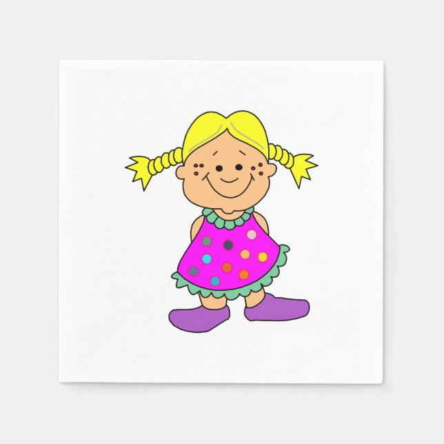 Servilleta De Papel Chica sonriente. (Anverso)