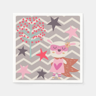 Servilleta De Papel Chica Superhéroe Bunny