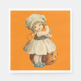 Servilleta De Papel Chica tallando Halloween de Apple