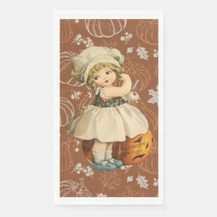 Servilleta De Papel Chica tallando Halloween de Apple