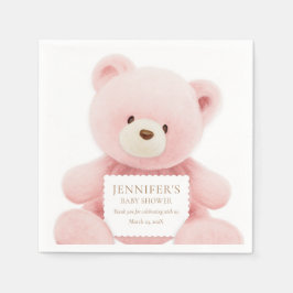 Servilleta De Papel Chica Teddy Bear Baby Shower Paper