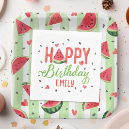 Servilleta De Papel Chica temática de la sandía roja de verano cumplea