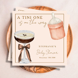 Servilleta De Papel Chica Tini One Pink Espresso Martini Baby Shower