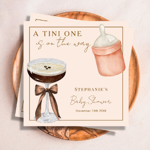 Servilleta De Papel Chica Tini One Pink Espresso Martini Baby Shower