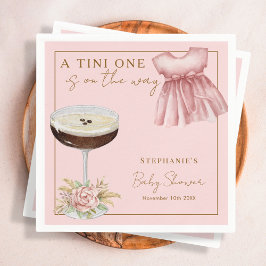 Servilleta De Papel Chica Tini One Pink Espresso Martini Baby Shower