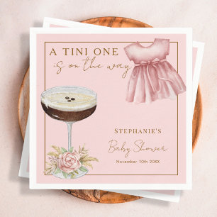 Servilleta De Papel Chica Tini One Pink Espresso Martini Baby Shower