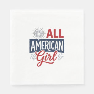 Servilleta De Papel Chica totalmente americana Diseño de camiseta vint
