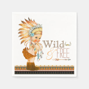 Servilleta De Papel Chica tribal salvaje y libre Baby Shower
