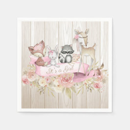 Servilleta De Papel Chica Woodland Animal Baby Shower