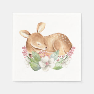 Servilleta De Papel Chica Woodland Deer Baby Shower Paper Napkins