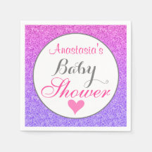 Chica y Glam Sombra Morado Rosa Brillo Baby Shower